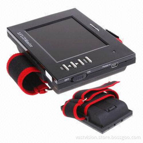 3.5" Handheld CCTV Tester Monitors with 12V DC Output, Battery Pack for Field Monitor Use Included
